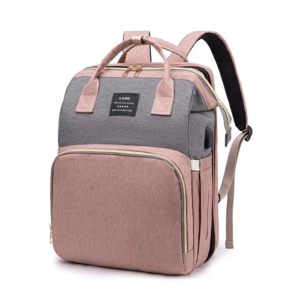 Mommy Bag with Portable Folding Crib